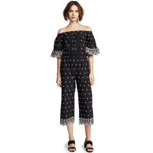 Love Sam Cotton Water Lily Off Shoulder Jumpsuit